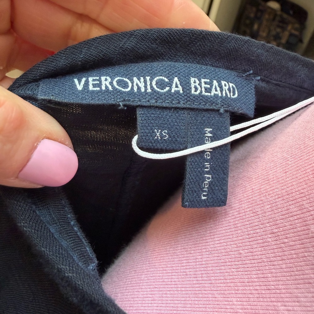 Veronica Beard Akeela Navy Ruffle Sleeve Tee - Picture 4 of 6